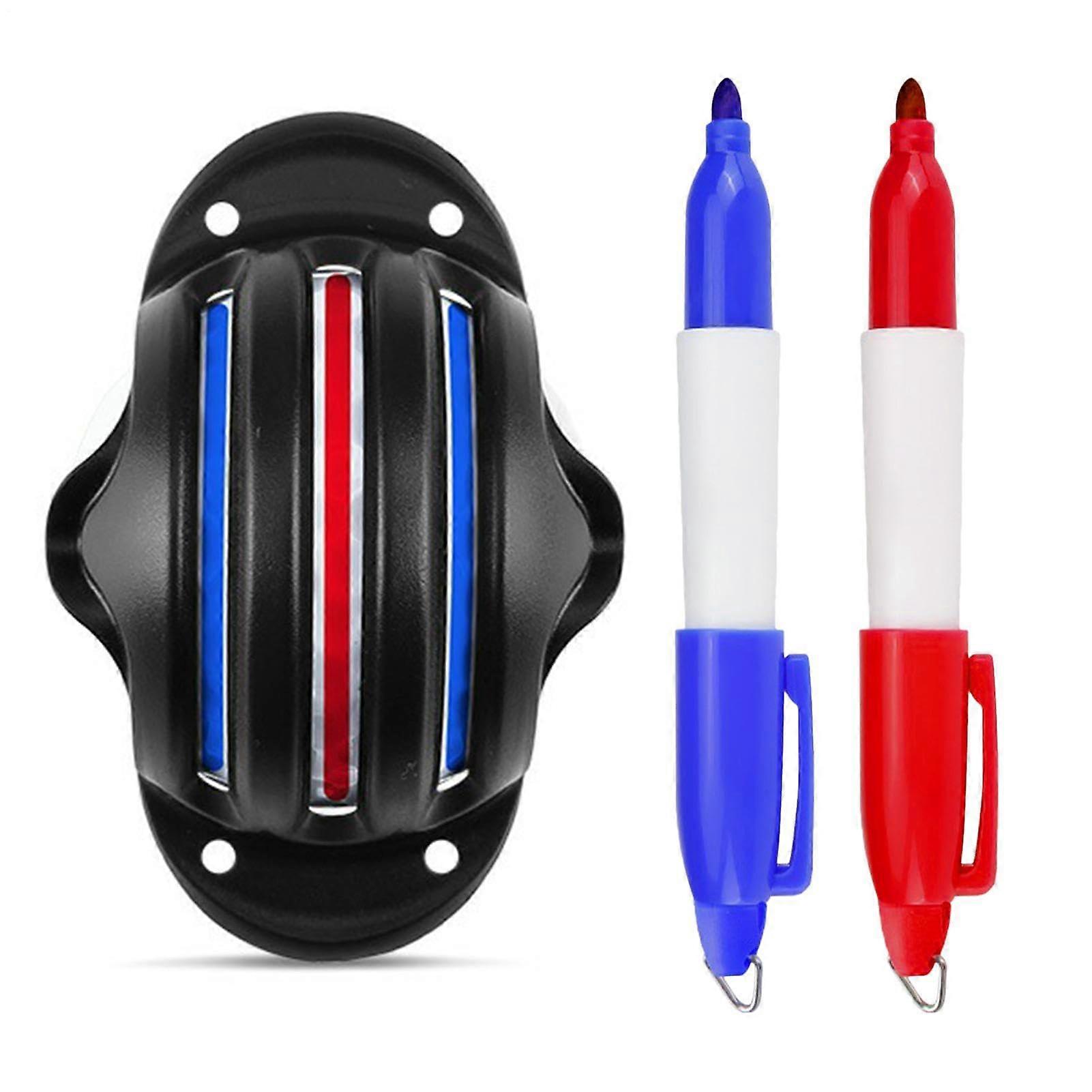 Golf Ball Marker with Reversible Alignment Stencil, DualColor Waterproof Pens, Precise Marking