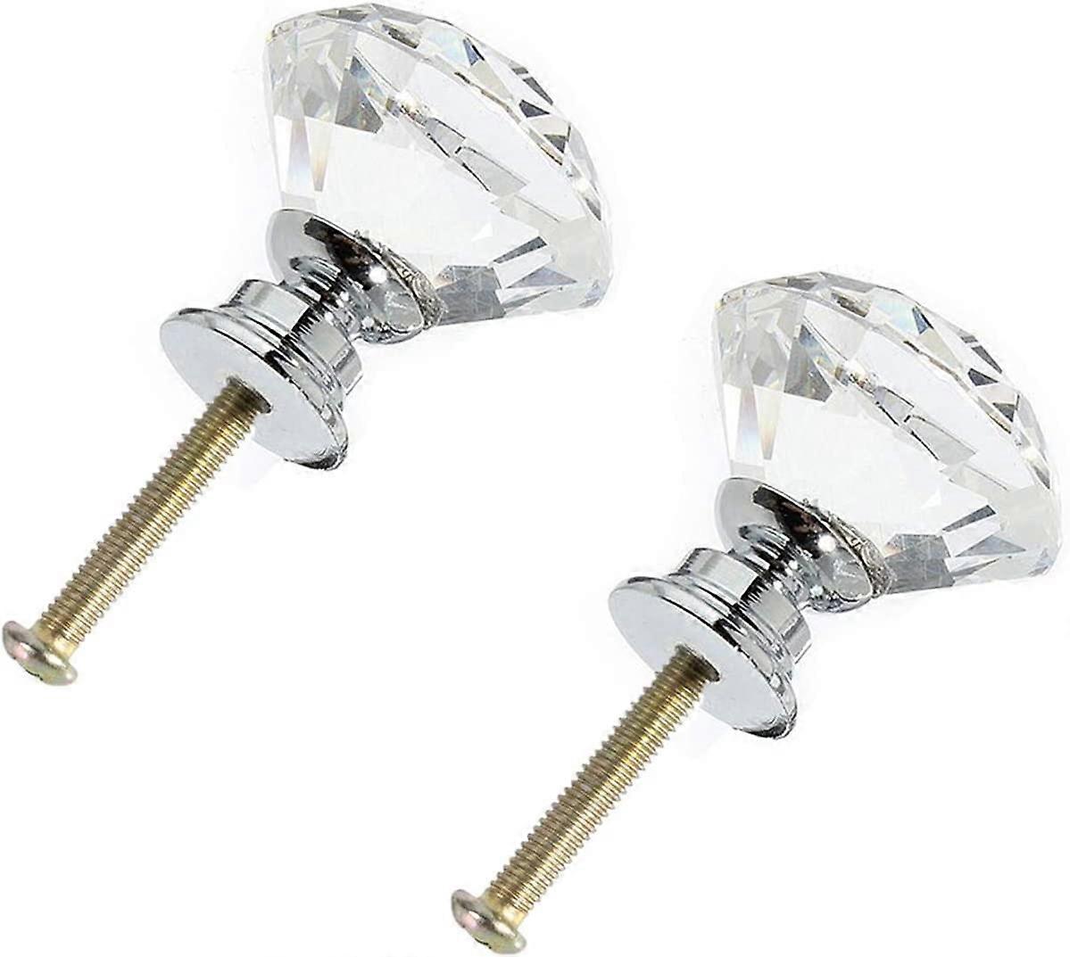 Red Crystal Glass Cabinet Knobs Ball Shape Glass Drawer Pulls with Durable Zinc Alloy Base 2pcs