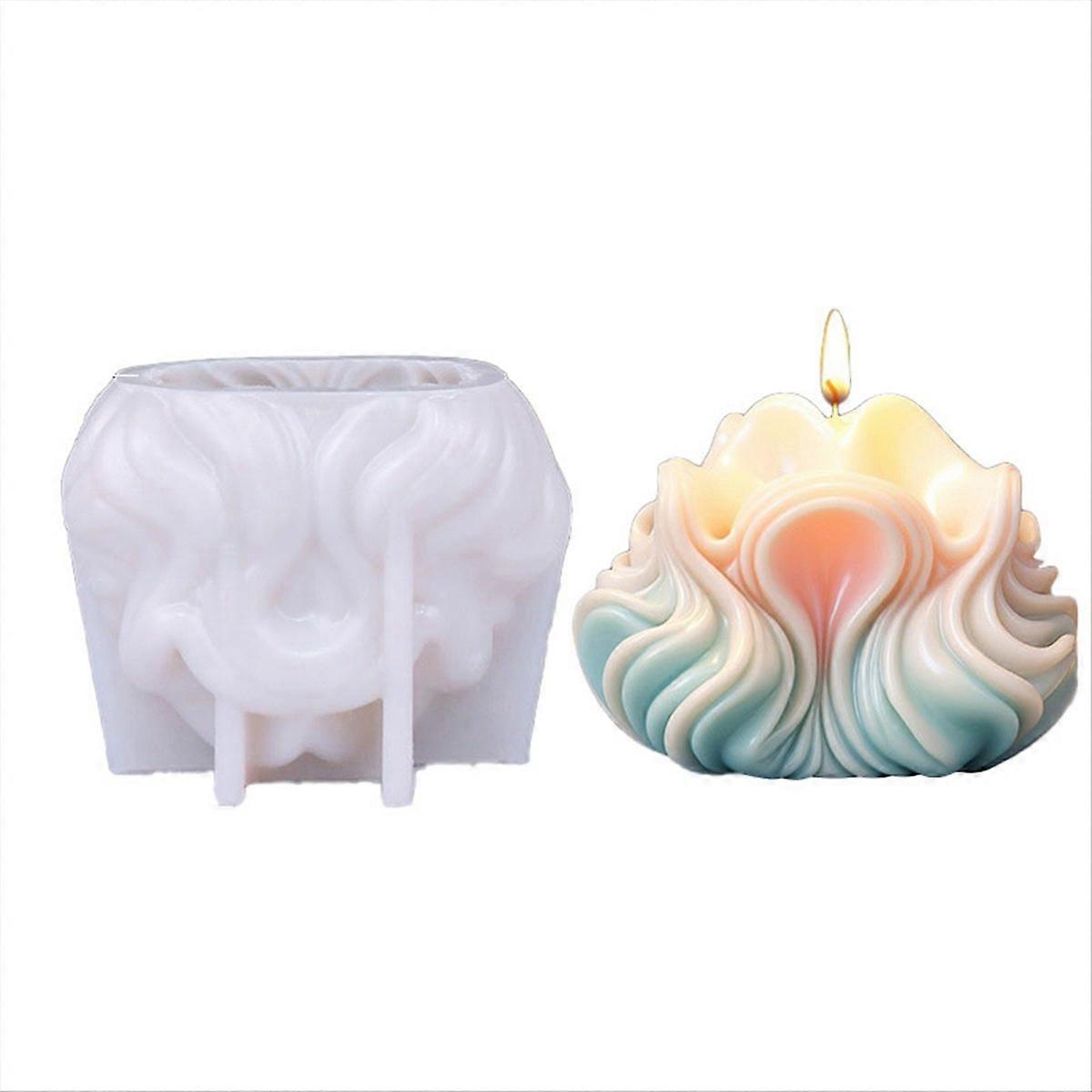 3D Shell Shaped Candle Silicone Mold Shell Cake Chocolate Mold,D