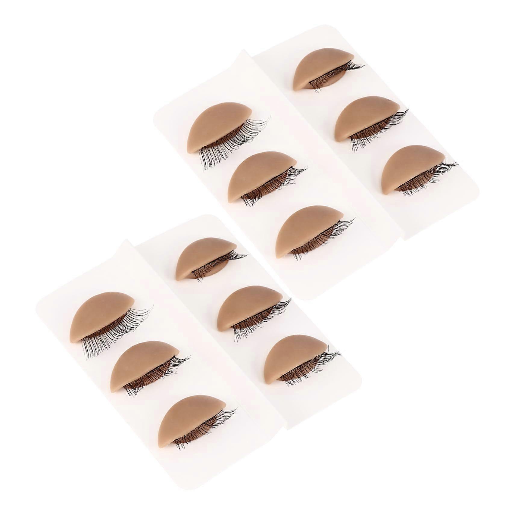Eyelash Extension Practice Removable Silicone Eyelids 6 Pairs with Realistic Texture for Training