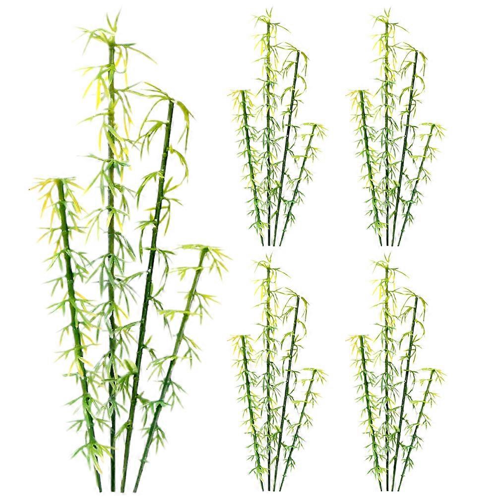 80Pcs Simulated Bamboo Trees Model for Decor with Plastic Material