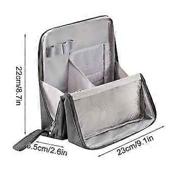 Organizador de mesa e porta-lápis com suporte – Bolsa impermeável com vários compartimentos para maquiagem/artigos de higiene pessoal e cosméticos.