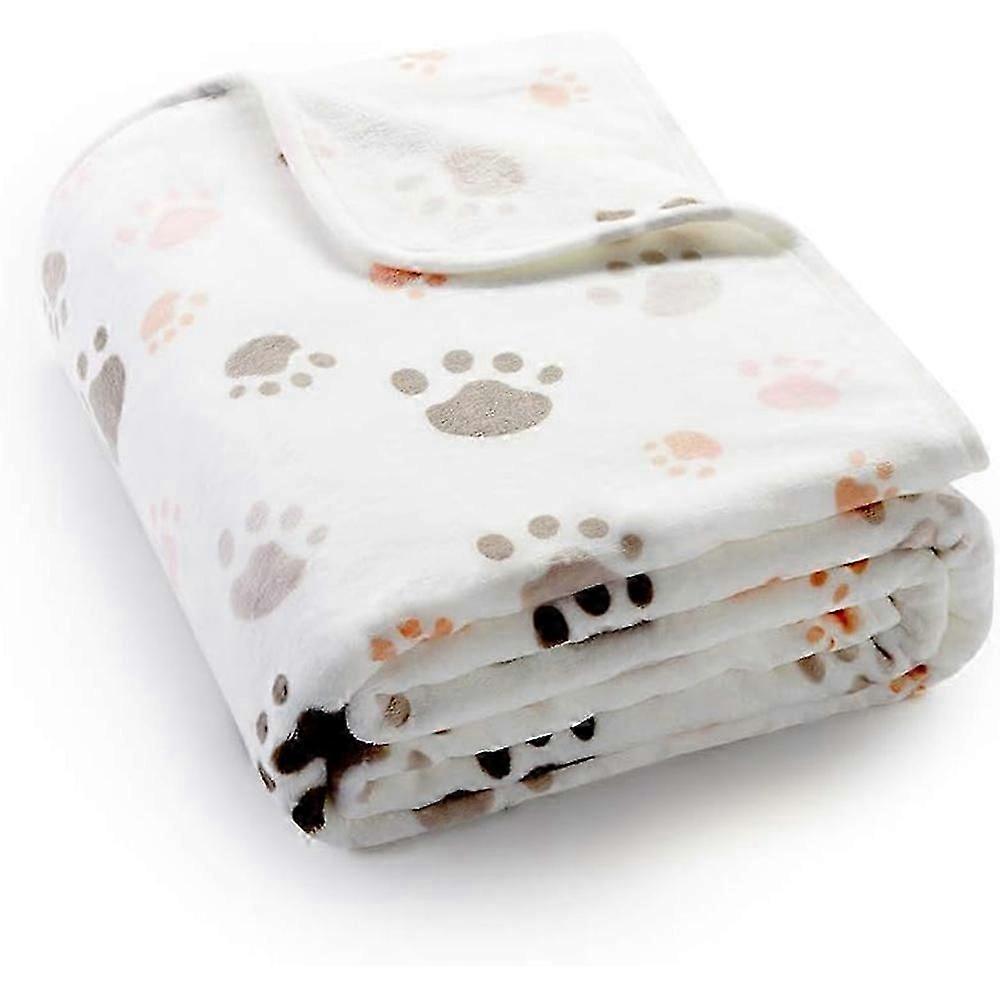 Pet Sleep Mat with Cute Paw Print: Soft, Warm & Reusable Coral Velvet Blanket for Ultimate Pet Comfort