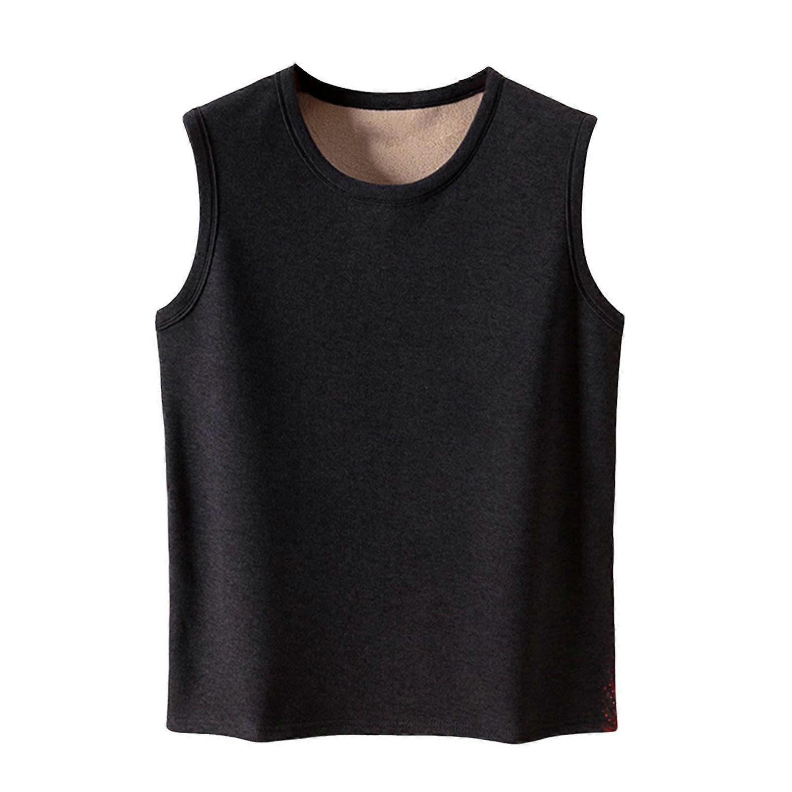 Men Thermal Fleece Lined Tank Top Warm Sleeveless Base Layer
