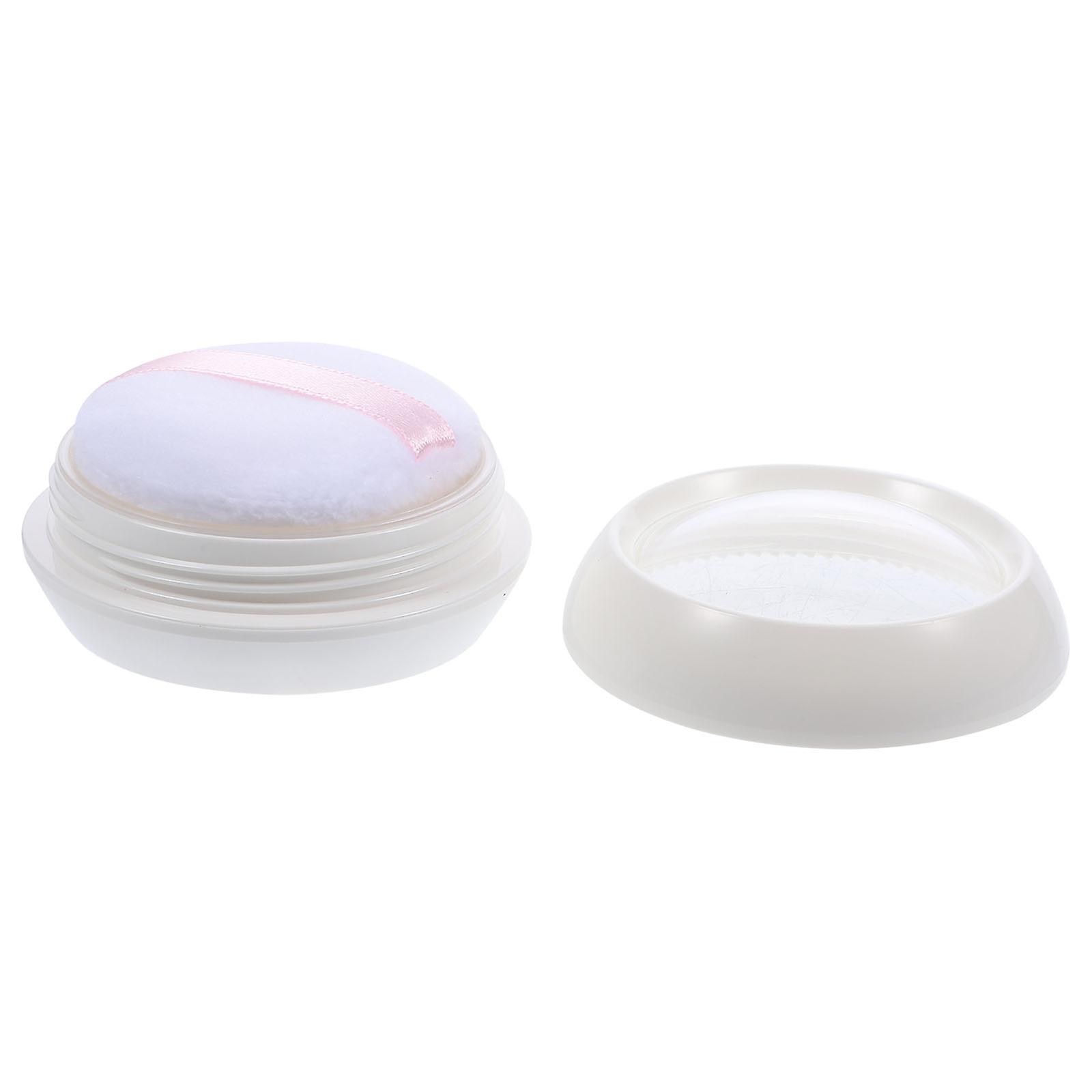 Face Powder Compact Powder Container for Storage Use 1Set with Sponge Puff