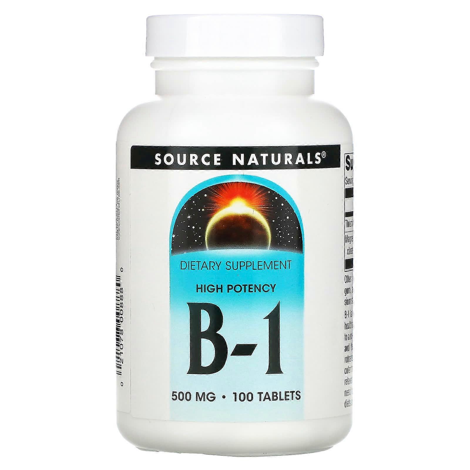 Source Naturals, B-1, High Potency, 500 mg, 100 Tablets