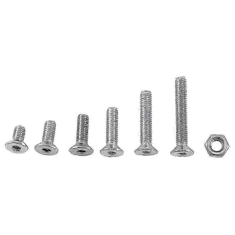 M3 A2 Stainless Steel Hex Socket Screws with Nuts Assorted Set (Flat Head)