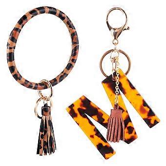 Dekorativer Anhänger-Schlüsselanhänger für Taschen, 1 Set, braune Acrylquaste