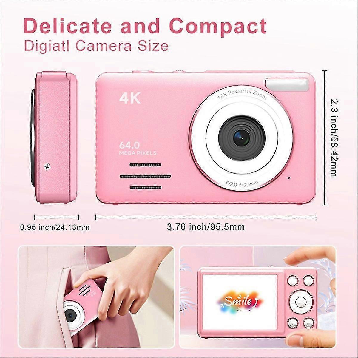 4K Digital Camera, 2.88 Inch, Blue