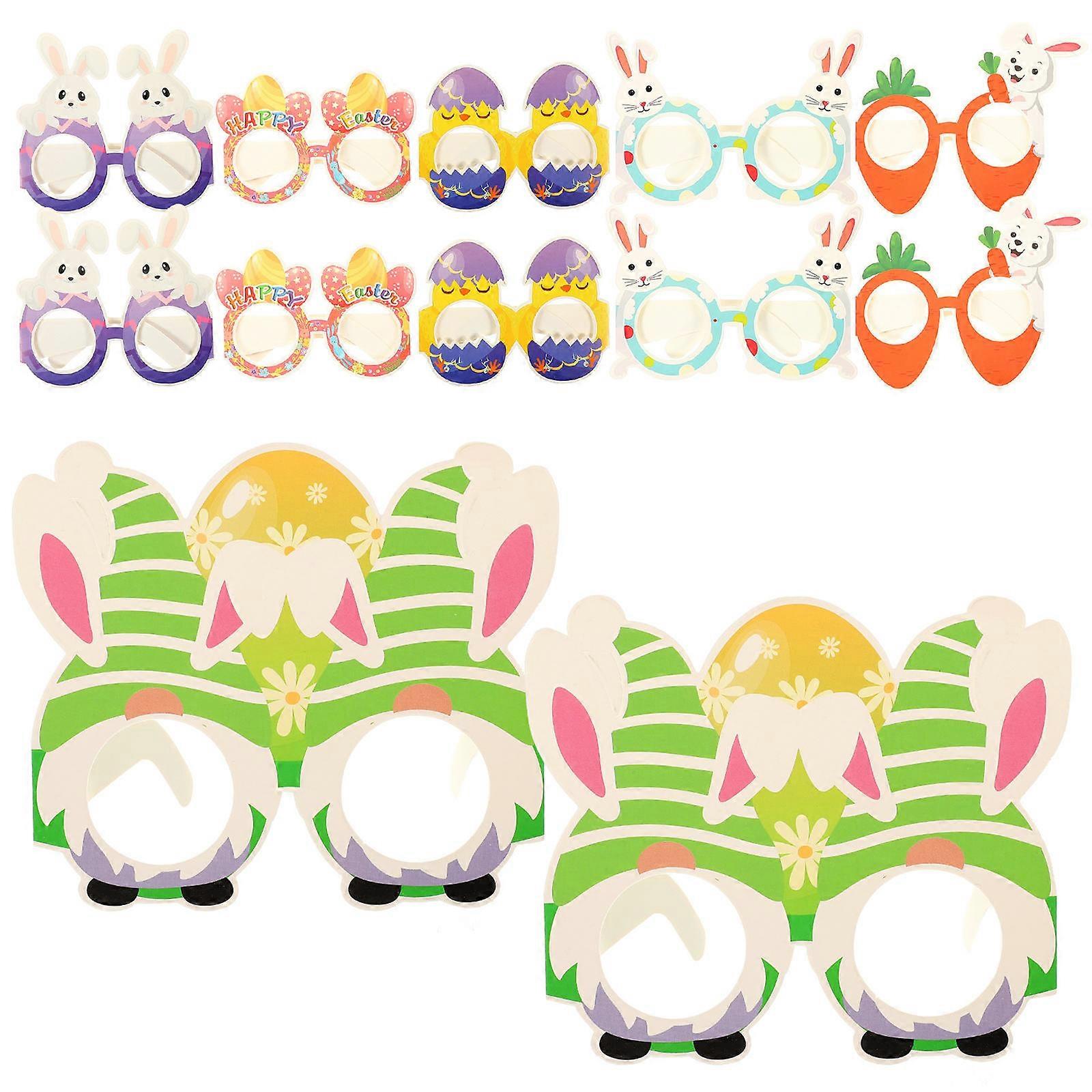 Assorted Color Easter Glasses Paper Eyewear for Fun Use 12Pcs