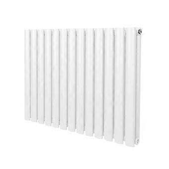 Oval Column Radiator 600mm x 780mm Modern Designer Double Panel Central Heating Heater Gloss White