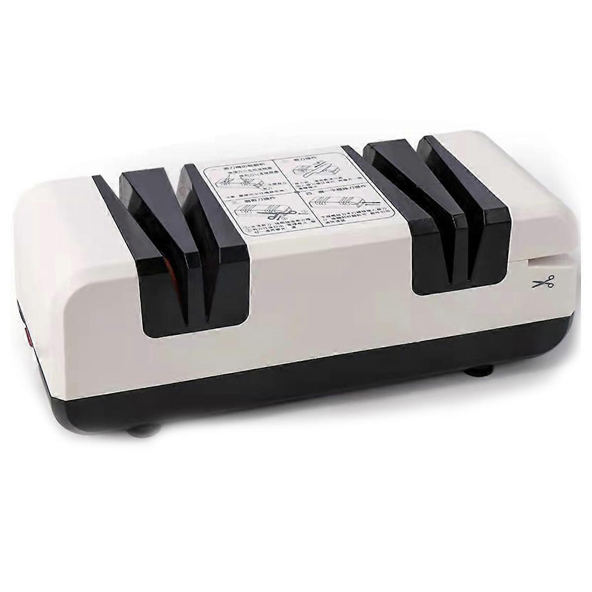 Electric Knife Sharpener with Dual-Stage Technology, Multi-Function Sharpener for Knives and Scissors, High Precision Automatic Quick Sharpener with