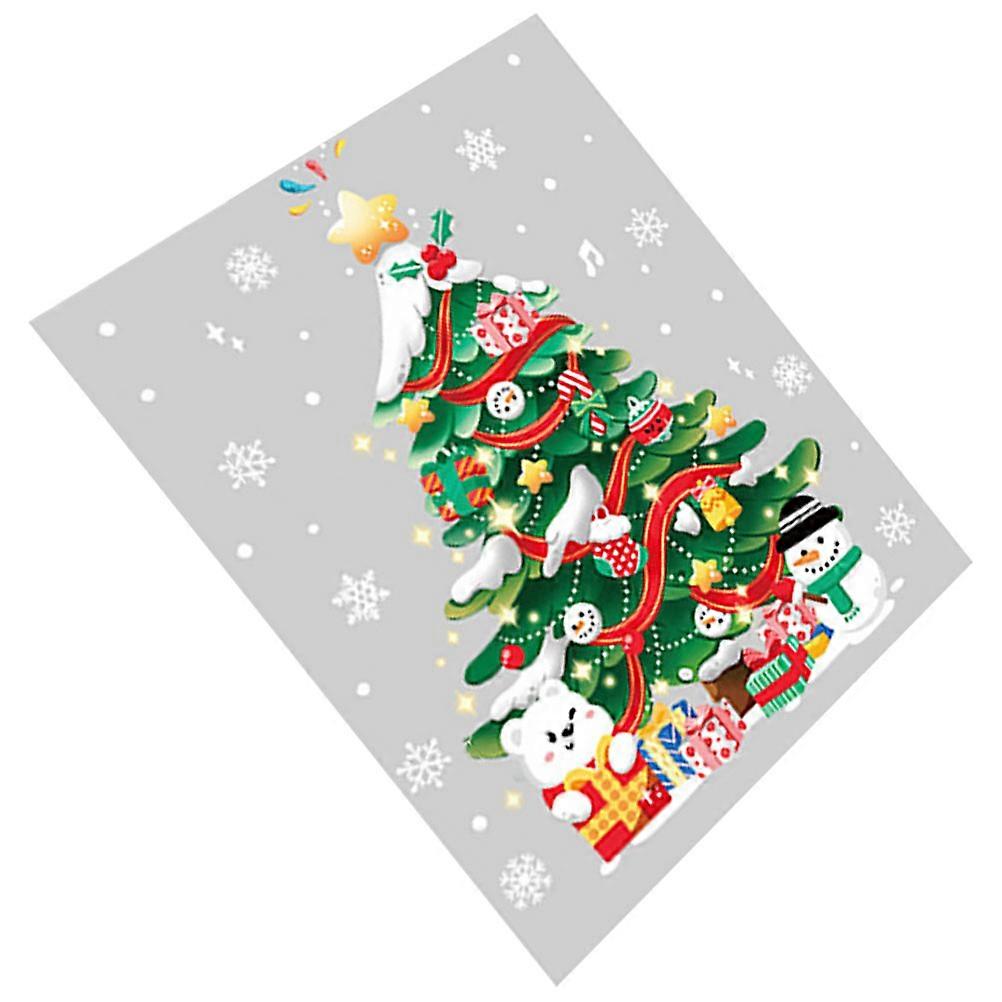 Multi-Function Window Sticker Sheet Christmas Tree Pattern For Bathroom Entrance Door 1Set