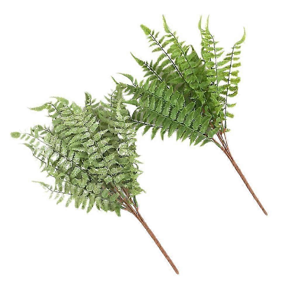 Simulation Fern Leaf Decor for Decoration 2Pcs Plastic Green Material