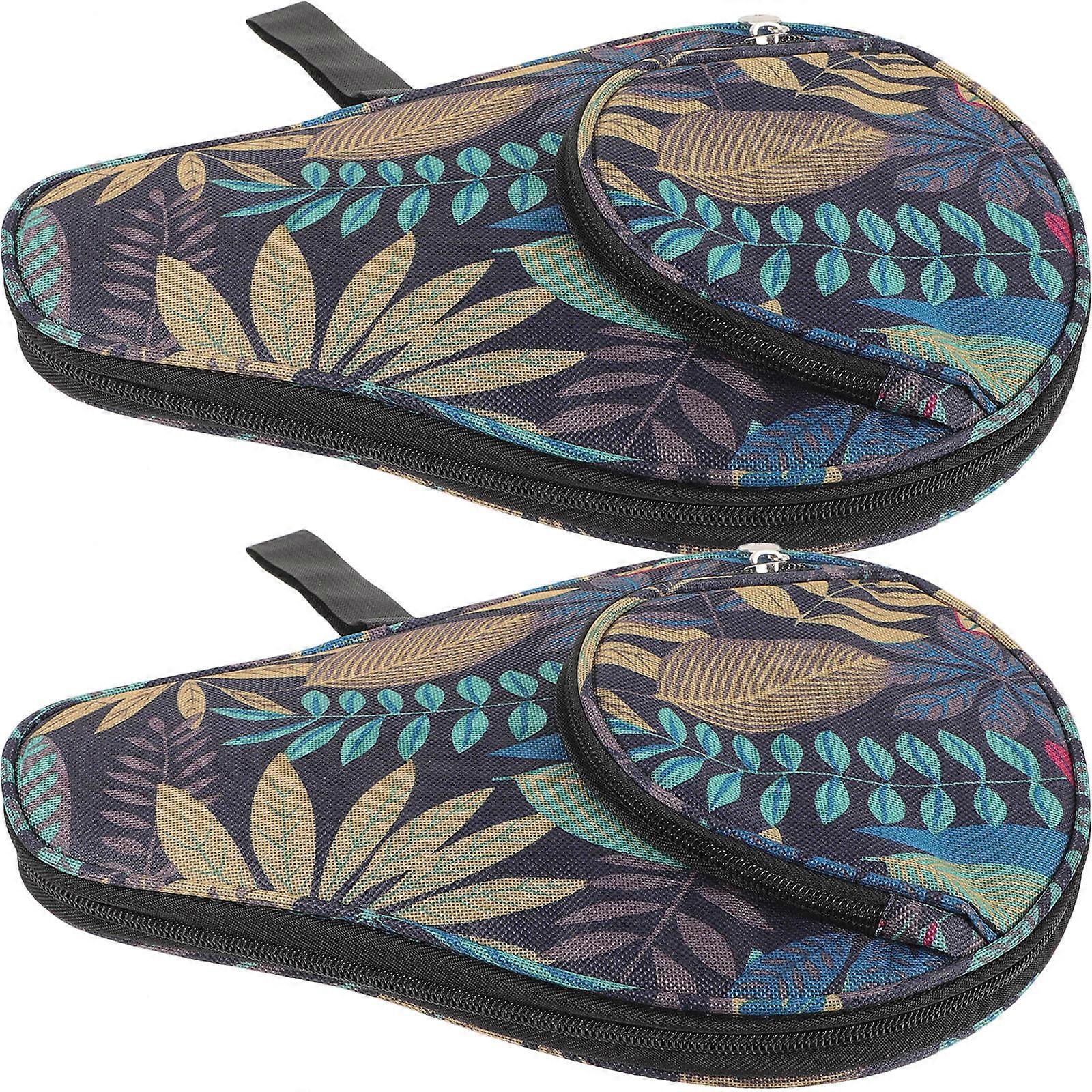 Blue Table Tennis Racket Case for Storage 1Pair Durable Cloth Material