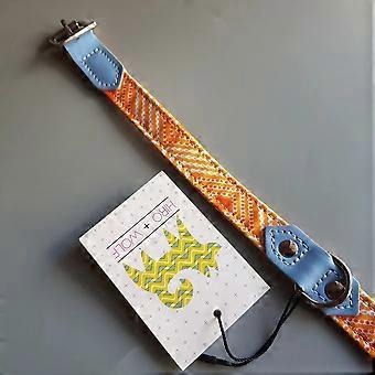 Art Dog Collar Hiro Wolf Large 50cm Size tag handcrafted leather England made