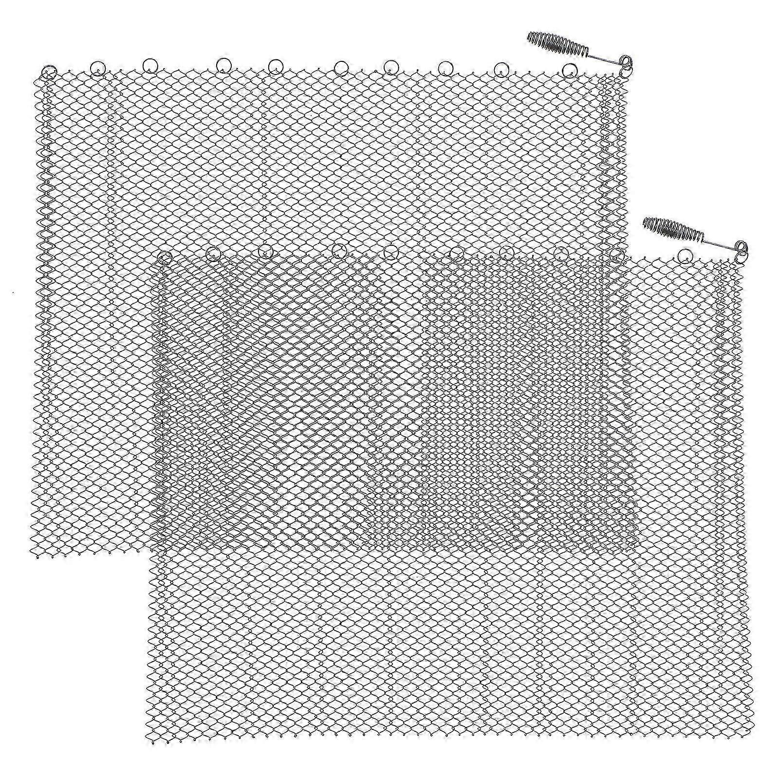 2pcs Fireplace Mesh Screen Curtains Fireplace Screen Panels with Handles