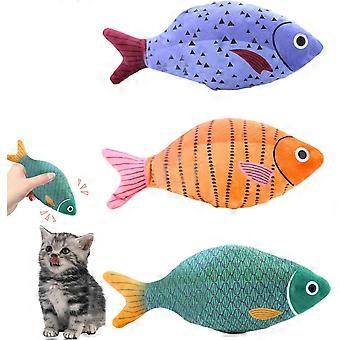Jouet de poisson en peluche pour chat, jouet à mâcher interactif rempli d’herbe à chat pour chats et chatons d’intérieur