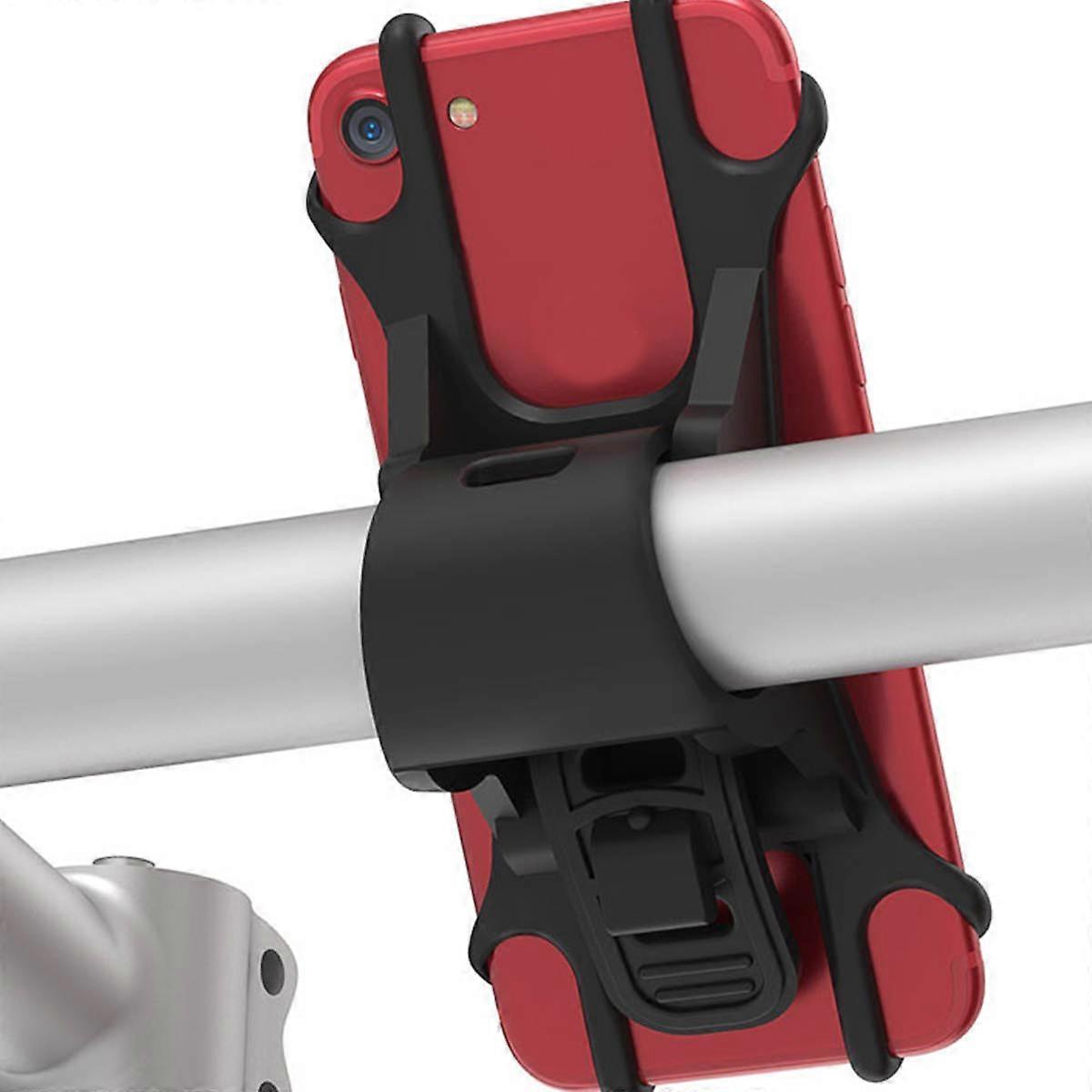 Black Silicone Handlebar Bracket for Mountain Bike Navigation 2Pcs
