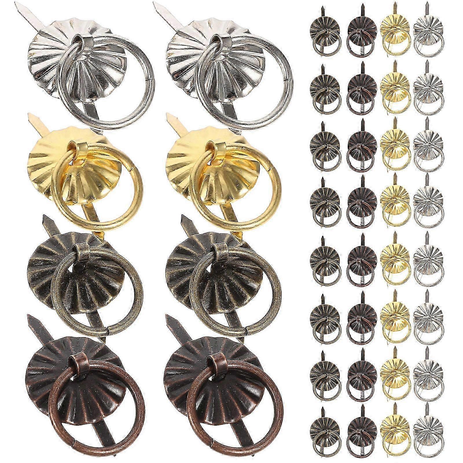 40Pcs Mini Metal Drawer Pull Ring Knobs Furniture Cabinet Door Replacement Hardware