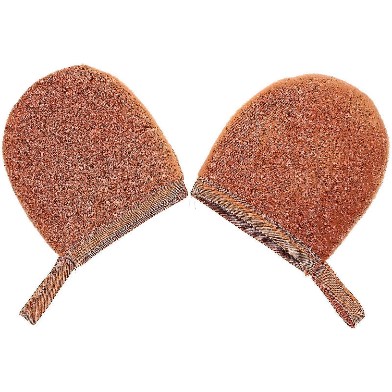 Plush Body Lotion Sunscreen Application Mittens, 2 Pack
