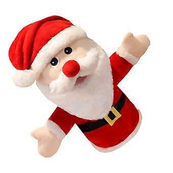 1PC Schöne Karikatur Weihnachtsmann Handpuppe Plüschtier Eltern-Kind-Spielzeug
