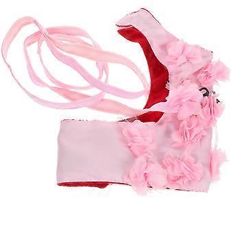 Pet Traction Rope Flower Chest Strap for 1Pcs Pink Lightweight Design