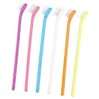 Pet Toothbrush Single-Head for Oral Care 6Pcs Plastic Nylon Dog and Cat Brushes