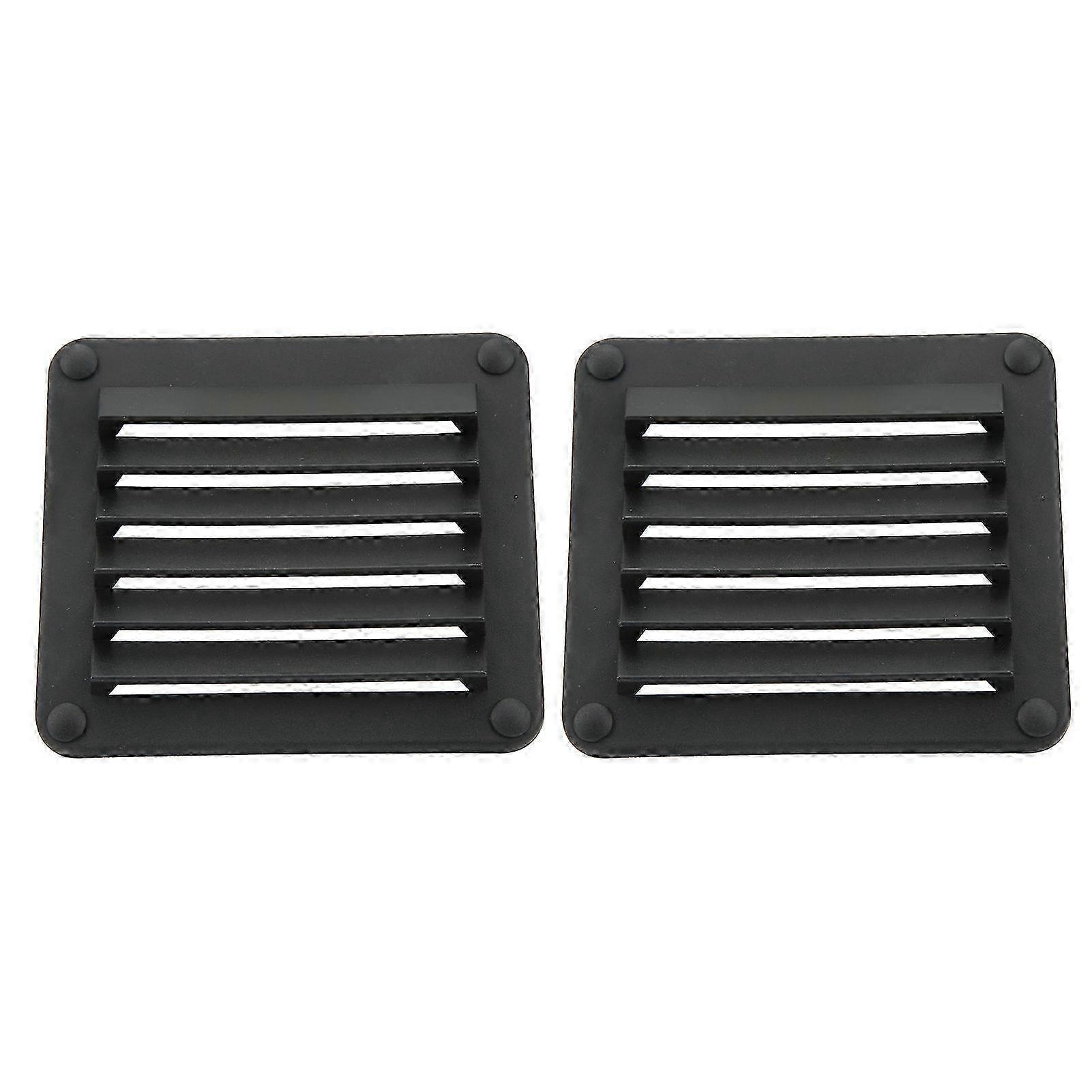2pcs Air Vent Ventilation Opening Side Exhaust Port Rectangular Ventilation Opening Black