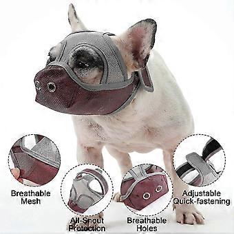 Short Snout Dog Muzzle Bulldog Muzzle, Stop Dog For Biting Barking Chewing, Adjustableshort Mouth Dog Anti-bite Anti-eating Mask Pet Supplies