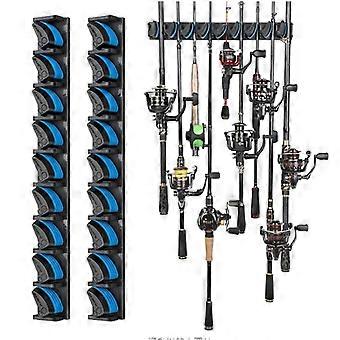 Porta canne da pesca verticale da parete, supporto per canne da pesca, organizer per canne da pesca per garage, può contenere fino a 9 canne o combo