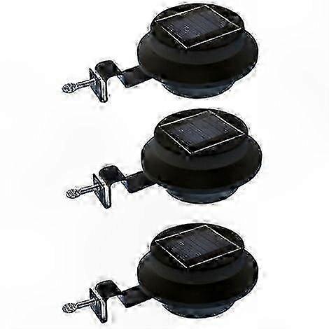 3-Pack Solar-Powered Gutter Lights for Outdoor Use