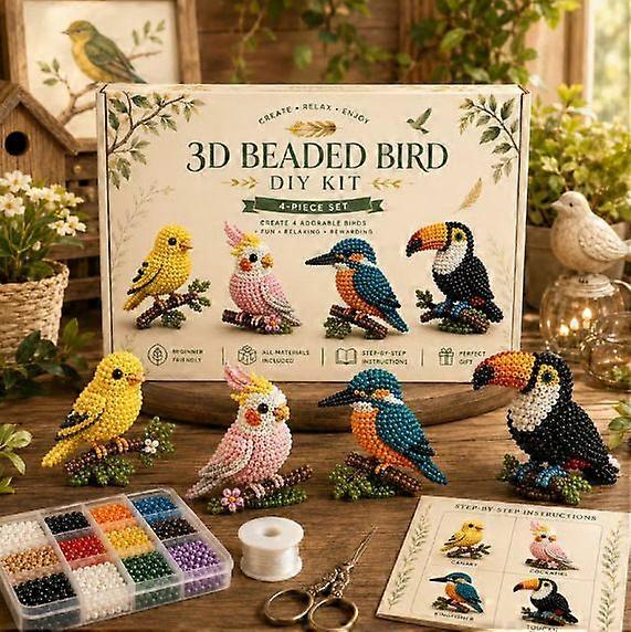 3D Beaded Mini World DIY Kit, Creative Craft Collection with Multiple Themes