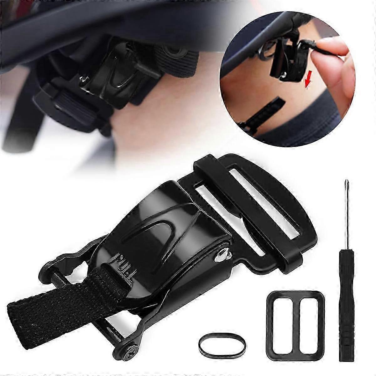 Helmet Quick Release Buckle Replacement Kit, Ratcheted Helmets black