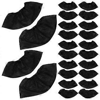 100Pcs Noir Jetable Non tissé Chaussures Couvre-chaussures Épais Une fois Antidérapant Ménage Couvre-pieds