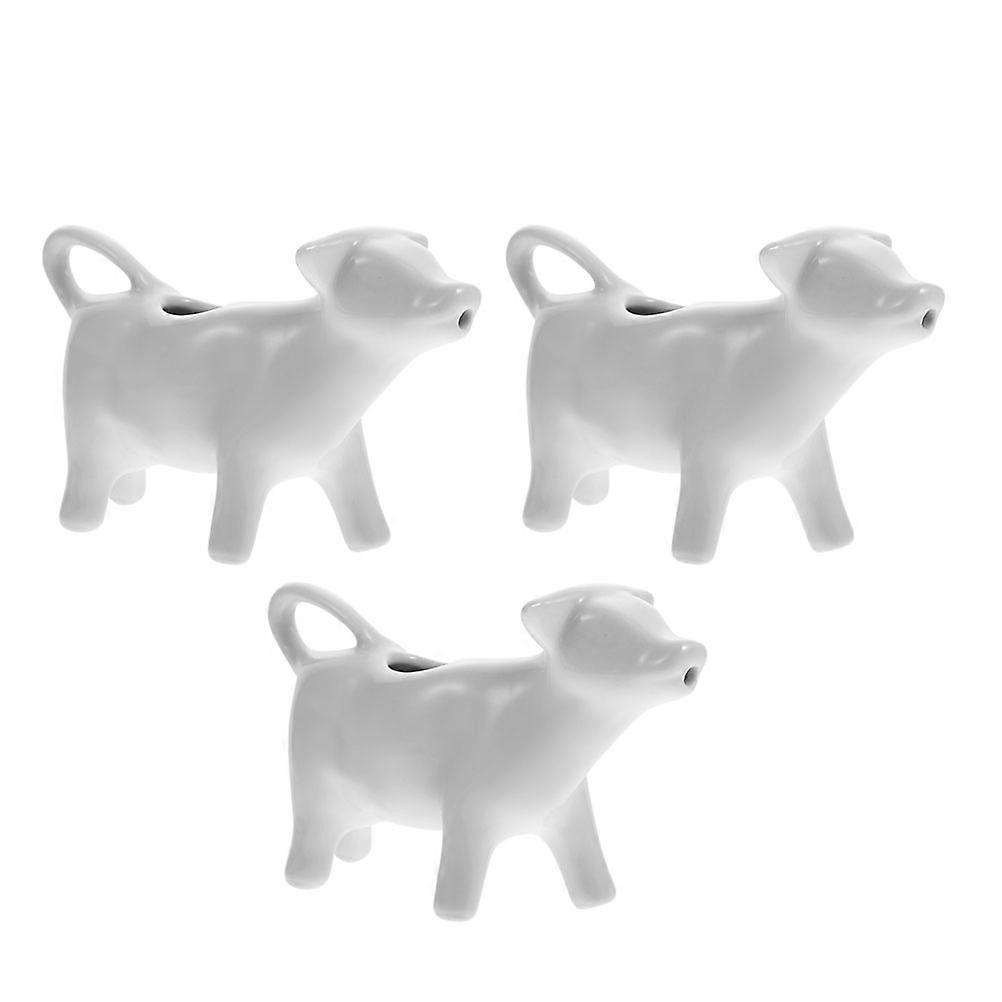 Ceramic Milk Pitchers for Household Use 3Pcs Multi-Function Milk Cups White