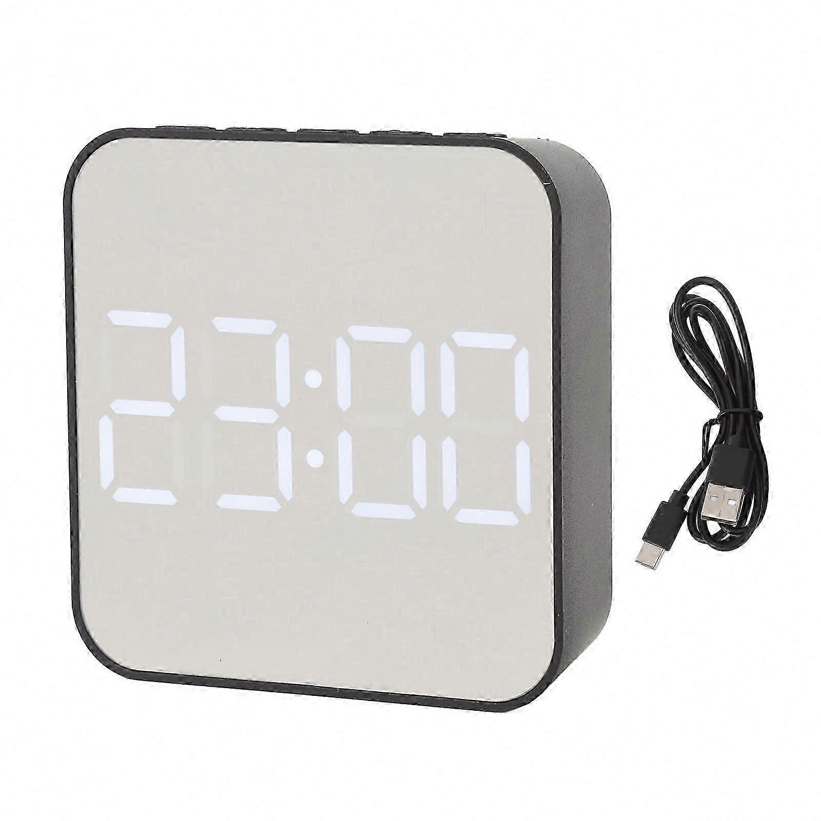 Bedroom LED Digital Alarm Clock with 2 Alarm Settings, Temperature & Date Display, Compact Electronic Multi-Function Wake-Up Clock