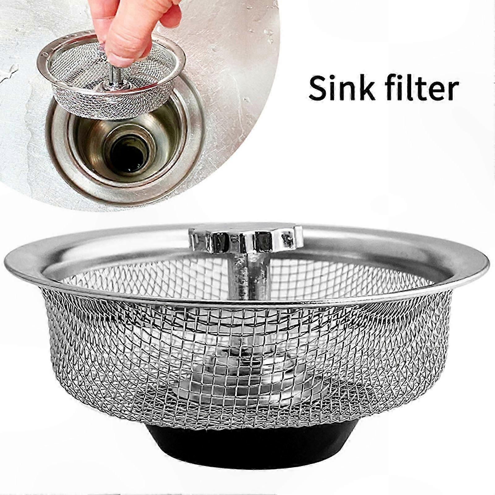 Durable Dual-Function Sink Strainer with Reusable Filter Mesh for Kitchen Use