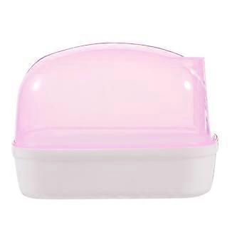 Haushalts-Hamsterbadewanne aus rosa Kunststoff, 2-teiliges Set