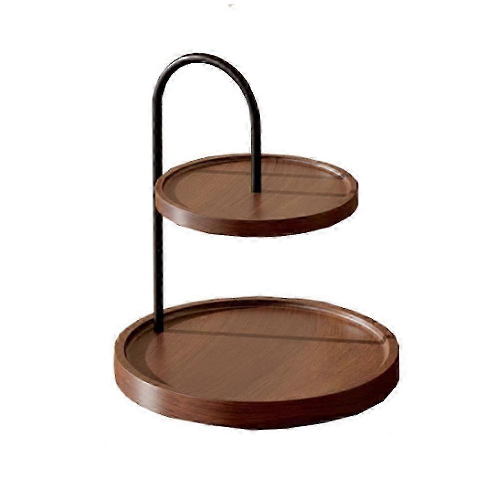 Wooden Double Layer Counter Storage Rack