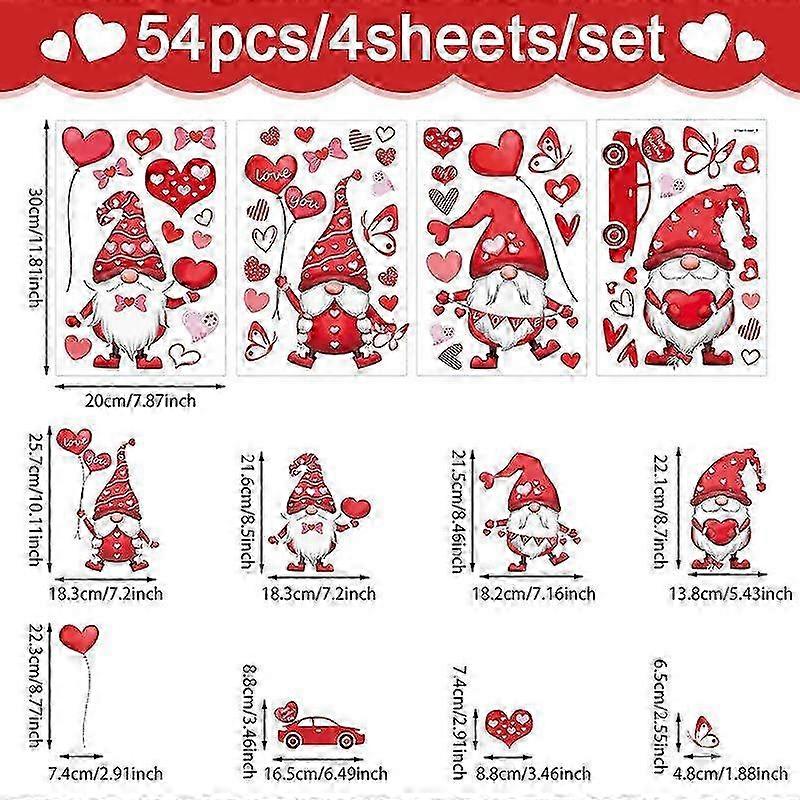 Valentines Day PVC Window Sticker Set