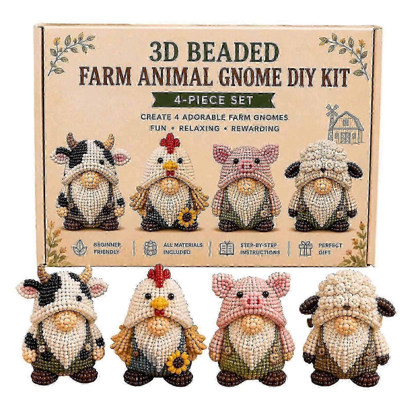 Adorable 3D Beaded Gnome Kit