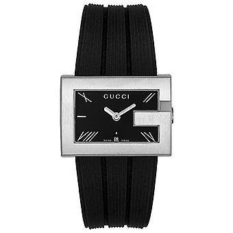 A. gucci 100m kabine ac e/antra c/cauc.neg Uhr für Frauen Analog Quarz mit YA100304 Gummiarmband