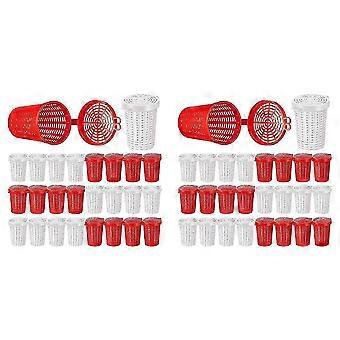 40 Pcs Fishing Bait Cage Trap Fish Lure Feeder Basket Plastic Bait Bucket compatible with Crawfish Shrimp Earthworm Crab Carp WXM