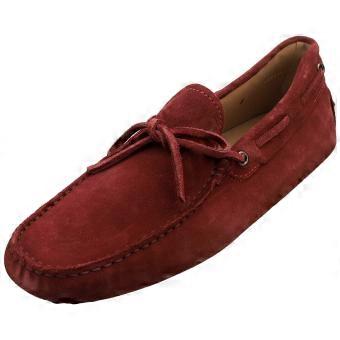 TOD'S New Lacetto Gommini Mens Loafer Shoes in Burgundy