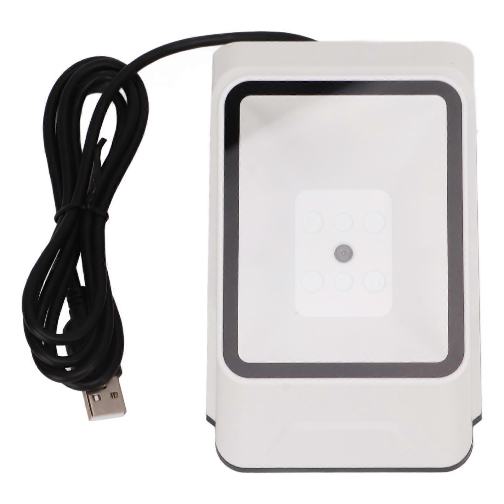 Barcode Scanner 1D 2D Ultra Decoding Quick Response Automatic QR Scanner for Mobile Payment White