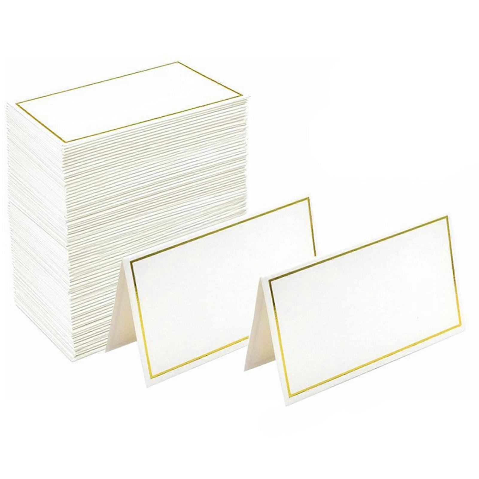 Golden Foil Border Foldable Table Cards