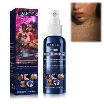Body Glitter Spray 1pcs Long Lasting Shimmer Hair and Body Glitter Spray for Festival Party and Stage Makeup