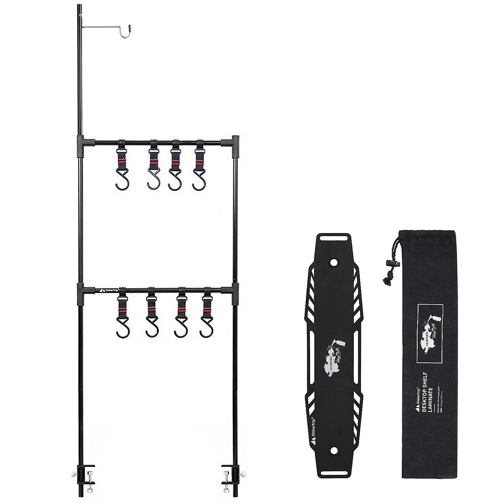 Outdoor Desktop Storage Rack Ultralight Aluminum Alloy Desktop Shelf Adjustable Shelf For Picnic Hiking Fishing Garden Bbq