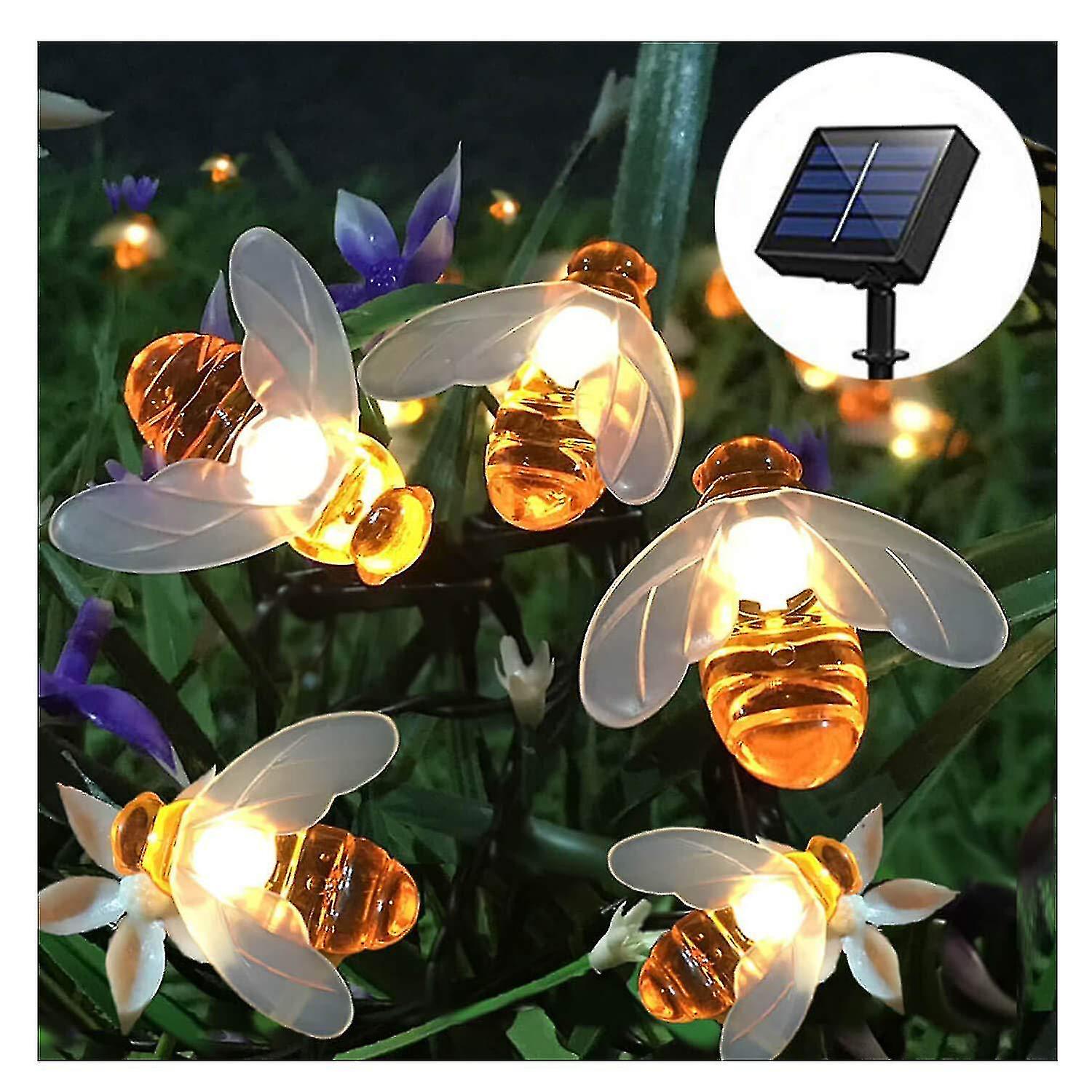 Solar String Lights Led Honey Bees Decor For Garden